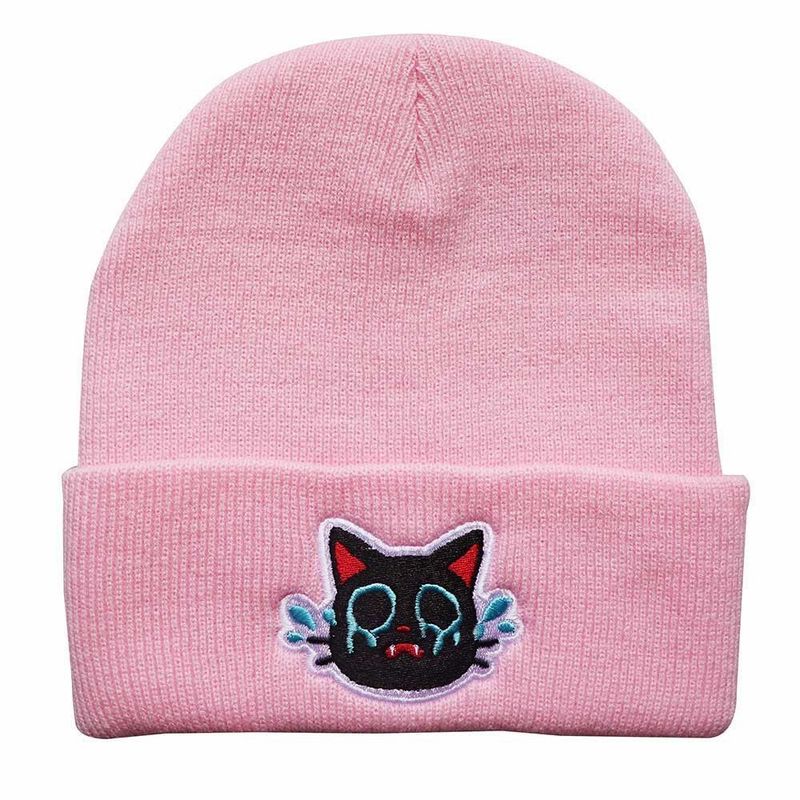 Cappello caldo lavorato a maglia con cappuccio e cappuccio per studenti, stile cartoon, 2024_voghion.com