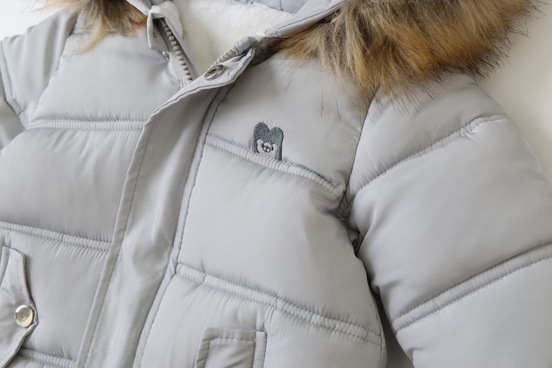 Warme baby-jumpsuit met fleecevoering, capuchon en wanten - Winterromper voor jongens en meisjes (6M-24M, 66-90cm) - Zacht polyester all-in-one sneeuwpak_voghion.com