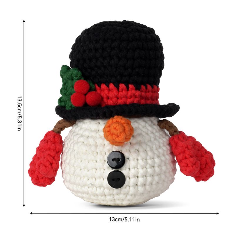 Kit de crochê de natal, pacote de material, caixa de armazenamento de boneco de neve, artesanal, faça você mesmo, tecido de algodão de leite_voghion.com