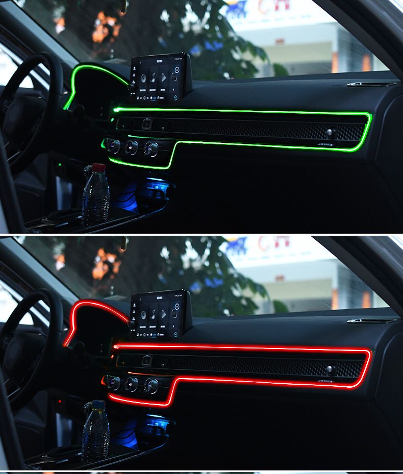 Same Style Car LED Interior Ambient Decorative Central Control Dashboard USB Color-Changing Cold Light_voghion.com