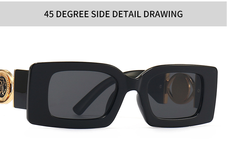 New Rectangle Sunglasses Women Men 2022 Vintage Fashion Square Female  Designer Black Sun glasses Male UV400 Eyewear_voghion.com
