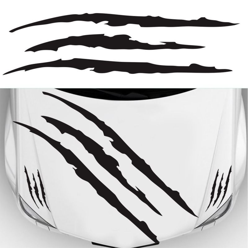 Autocolant decorativ pentru capota mașinii, rezistent la apă, cu gheare, pentru motor, fantomă, trend, zgârieturi, Decal_voghion.com