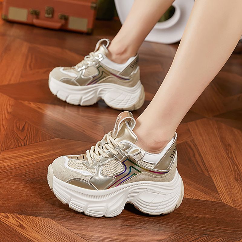 Thick soled dad shoes 2024 new autumn mesh breathable casual sports shoes, fashionable and versatile, with an inner_voghion.com