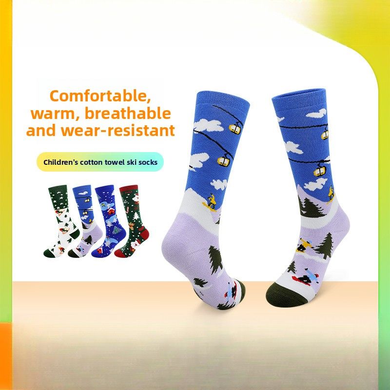 Winter Kinderski Jeugd Lange Tube Verdikte Warme Grote Kinderhanddoek Professionele Sport Sneeuwsokken_voghion.com