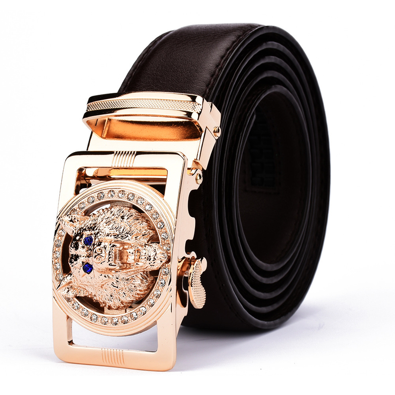 Gnuin Lathr Wolf For Mn Polychrom Rhinston Alloy Blt Automatic Buckl Black Brand Plus Siz Cintur_voghion.com