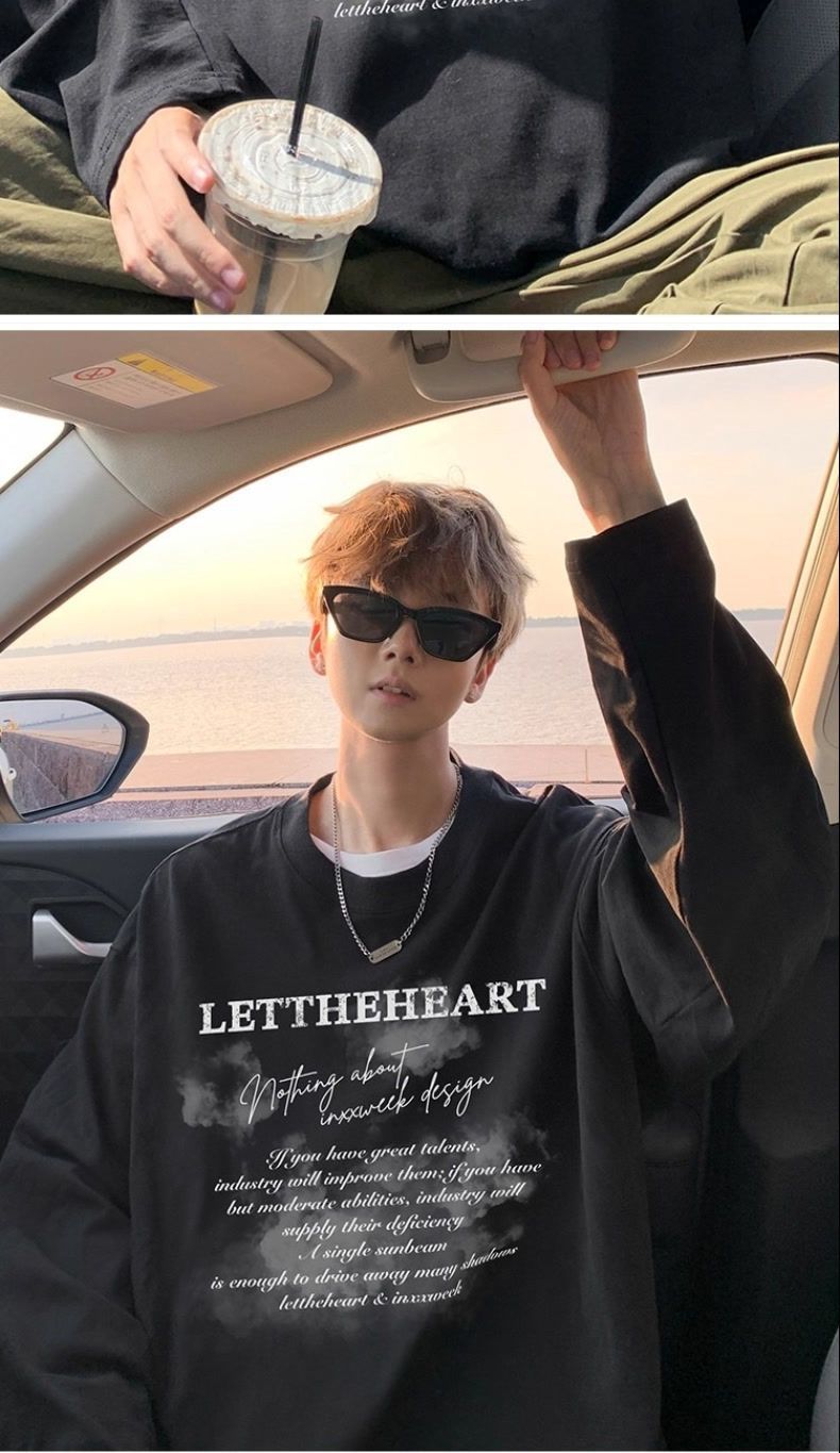 merican-Style 100% Cotton Long-Sleeve T-Shirt For Men Loose-Fit Oversized Hoodie For Fall/Winter White Inner Layer Top Men's Base Layer Shirt_voghion.com