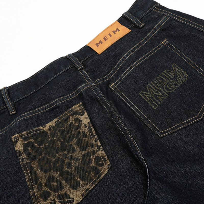 Pantaloni cargo da uomo lunghi e larghi, con tasche irregolari e stampa leopardata, modello Scimitar Jeans Niche_voghion.com
