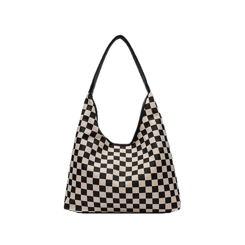 New Plaid Tote Shoulder Women's Fashion Trend Large Capacity Commuting Bag_voghion.com
