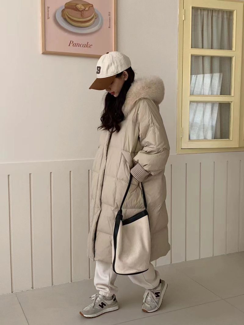 Damenmode lange Kapuzenjacke Warme Jacke_voghion.com