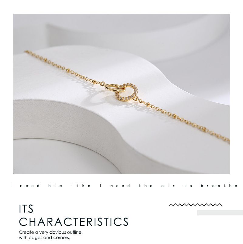 Fashion Interlocking Anklets For Women, Simple And Elegant, Adjustable, Micro Inlaid Zircon Foot Accessories_voghion.com
