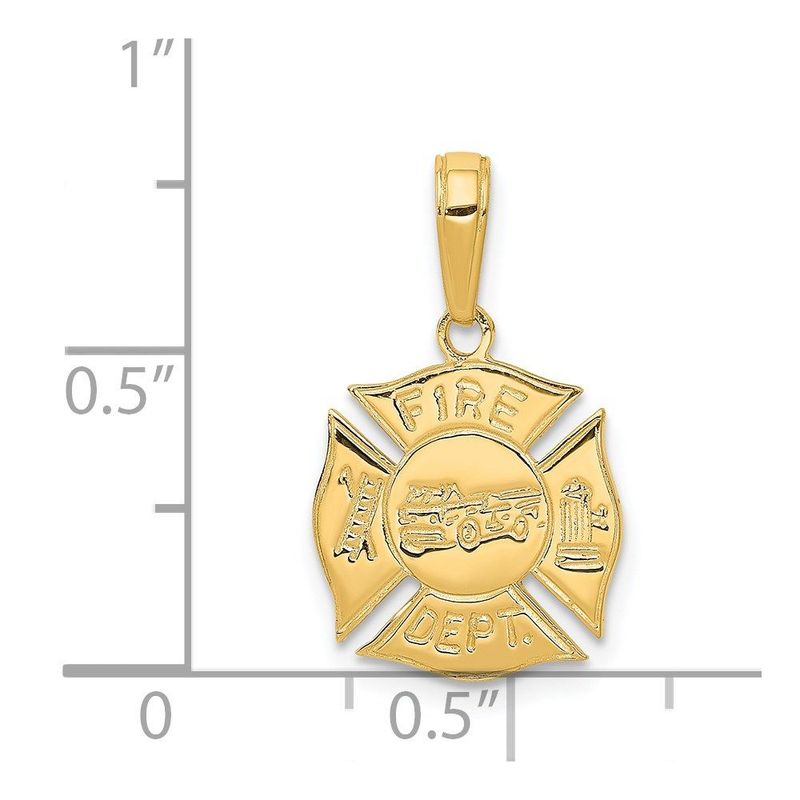 14k FIRE DEPT Shield Pendant_voghion.com