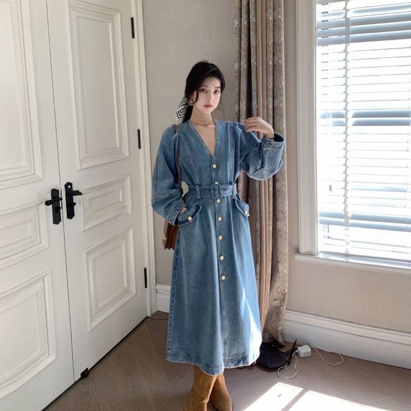 Vestido vaquero para niños, bonito para antes del Año Nuevo, nuevos estilos de primavera y otoño, productos europeos, talla M._voghion.com
