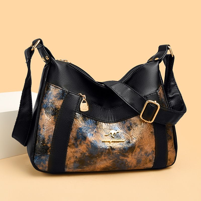 Borsa a tracolla casual da donna testurizzata, alla moda, 2024, nuova borsa a tracolla versatile e di grande capacità per mamme di mezza età_voghion.com