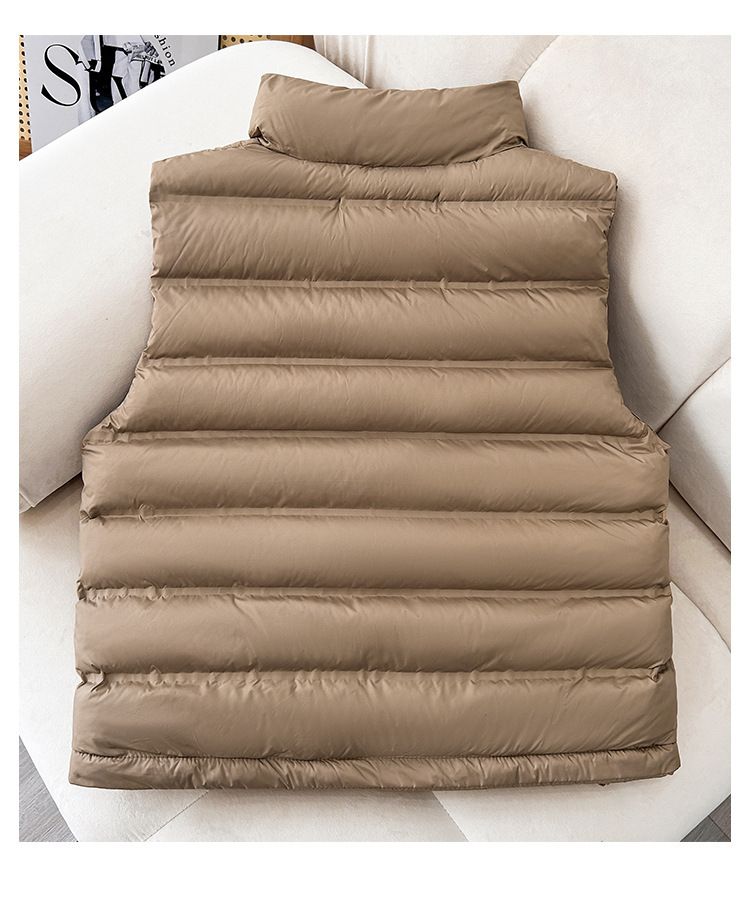 Leichte, gesteppte Pufferweste für Damen mit Stehkragen, lässige, ärmellose Slim-Fit-Jacke für das ganzjährige Layering_voghion.com