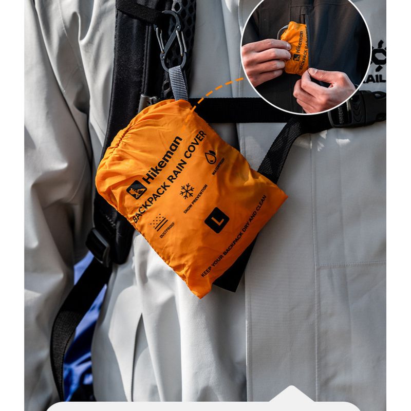 HIKEMAN Wasserdichte Rucksackhülle – Universeller Regenschutz zum Wandern/Camping (20–50 l) | Gut sichtbare Reflektorstreifen_voghion.com