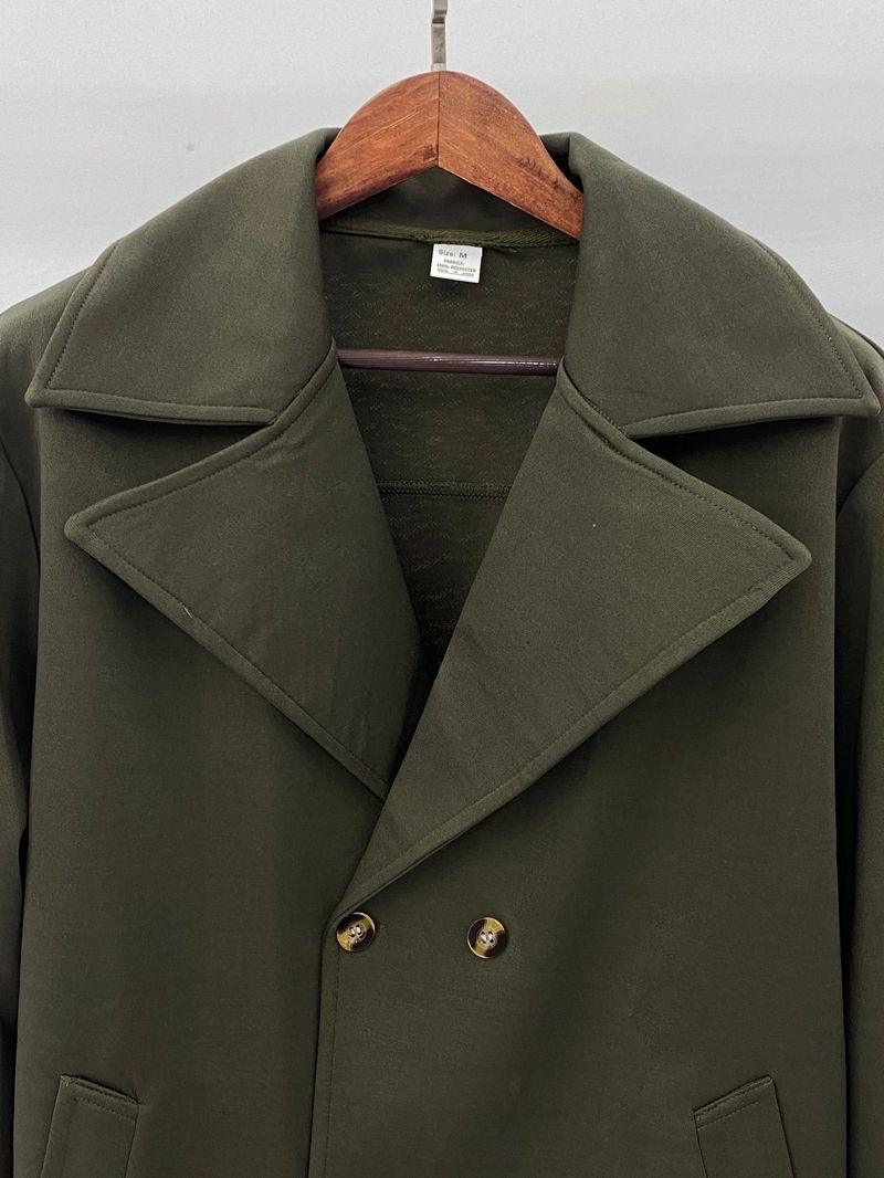 Spring And Autumn British American Style Men's Mid-Length Double-Breasted Slim Fit Turn-Down Collar Trench Coat_voghion.com