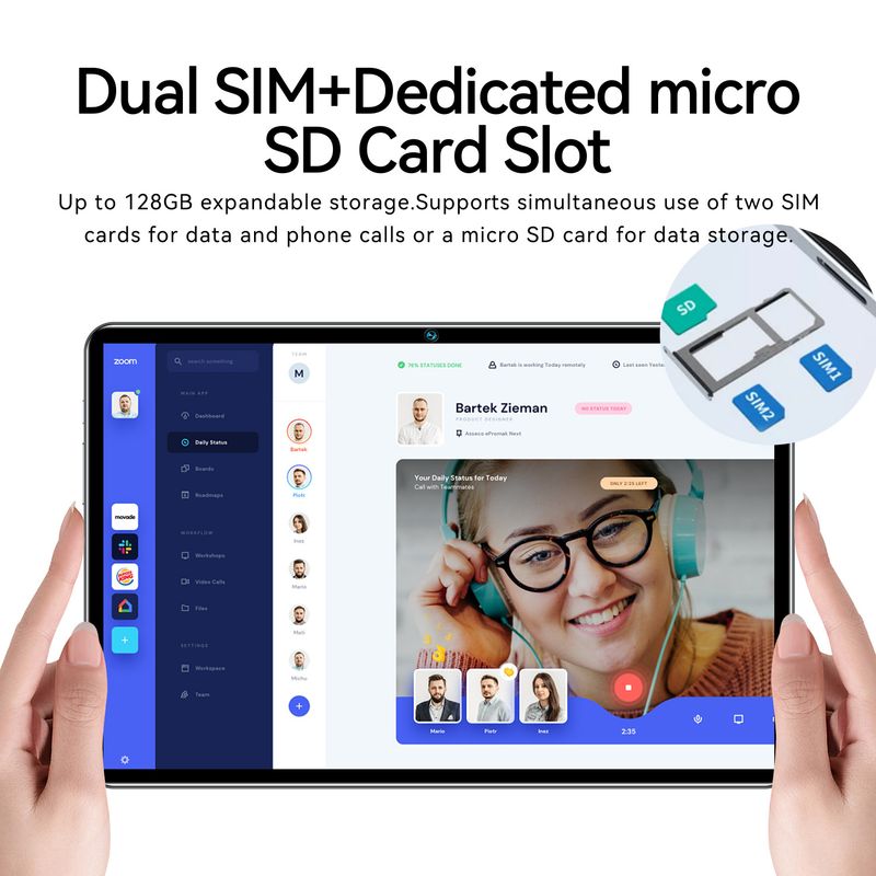 P70 10.1 Inch Android Tablet With 16GB RAM & 512GB Storage, HD Display, Quad-Core Processor, 13MP Camera, Bluetooth - Lake Blue, Violet, Space Gray_voghion.com