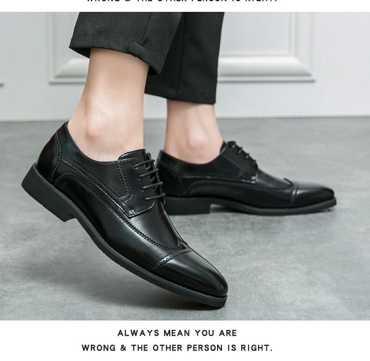 Scarpe da uomo Voyage, formali, in pelle, a punta, stile britannico, casual, con rialzo, per abito da sposa, nuove_voghion.com