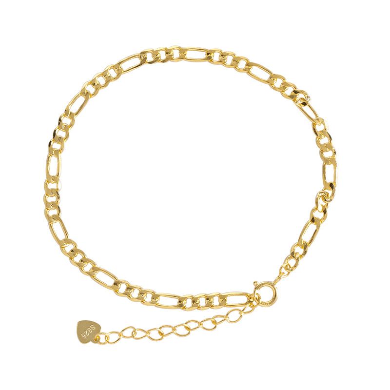 Bracciale unisex semplice alla moda, con catena in argento puro punk per madre e figlio, stile hip-hop, tendenza_voghion.com