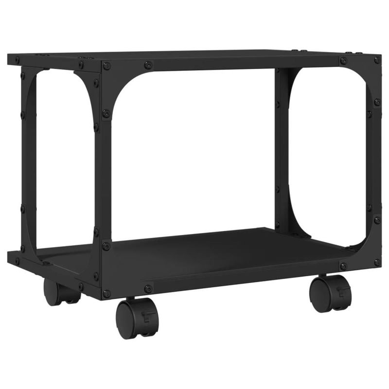 Printer Stand 2-Tier Black 16.1"x11"x13.2" Engineered Wood_voghion.com