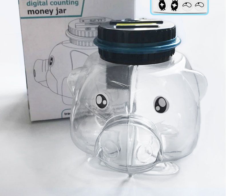 Electronic Counting Piggy Bank Euro, Us Dollar, Taiwan Dollar, Rmb Piggy Transparent Piggy Bank Creative_voghion.com