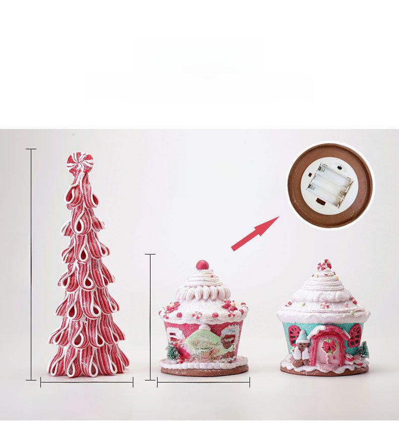 Christmas Decorations Home Luminous Soft Clay Castle House Bread Soil Christmas Shopping Mall Window Decoration Set_voghion.com