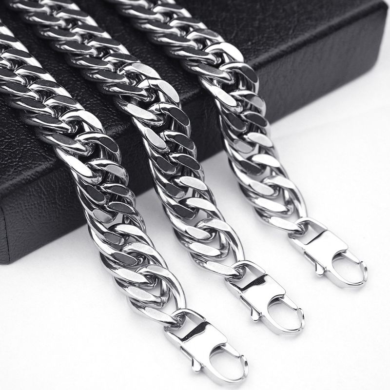 Schmuck Persönlichkeit Rock Stil Titan Kette Edelstahl Armband_voghion.com