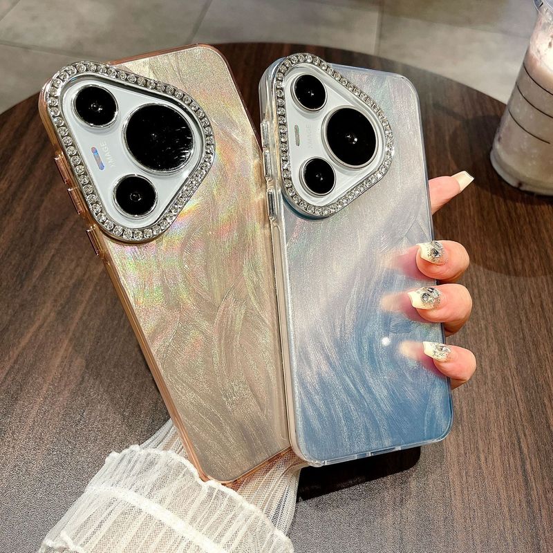 Suitable For Huawei Pura70pro Feather Yarn Case P60 Advanced Sense MATE60 Phone Lens Protective Cover_voghion.com