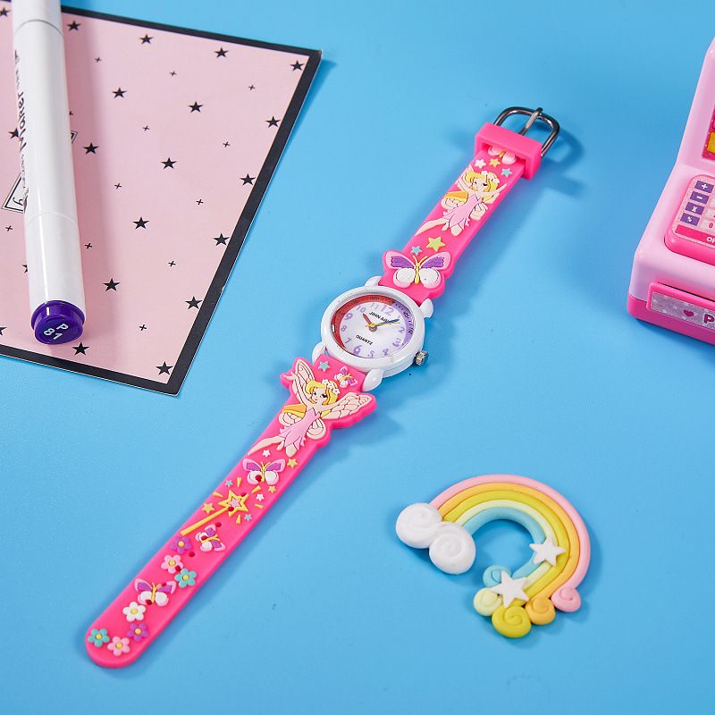 Mother & Kids Primary School Students Waterproof Children's Watch Quartz Cartoon Only Watch Time Recognize Words Children's Silicone Watch_voghion.com