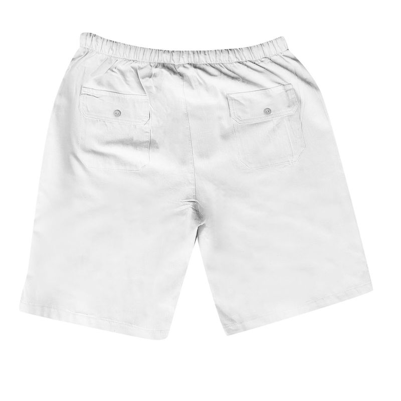 Herrenbekleidung: Freizeitshorts aus Leinen mit mehreren Taschen und Kordelzug_voghion.com