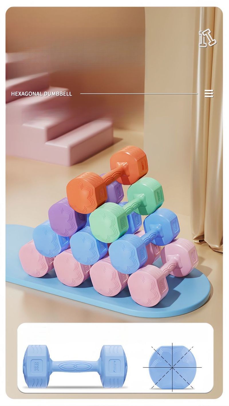 New Wom Fitness Home Exercise Eco-fridly Childr's Yoga Kettlebell Style Weight Loss Small Colorful Dumbbells For_voghion.com