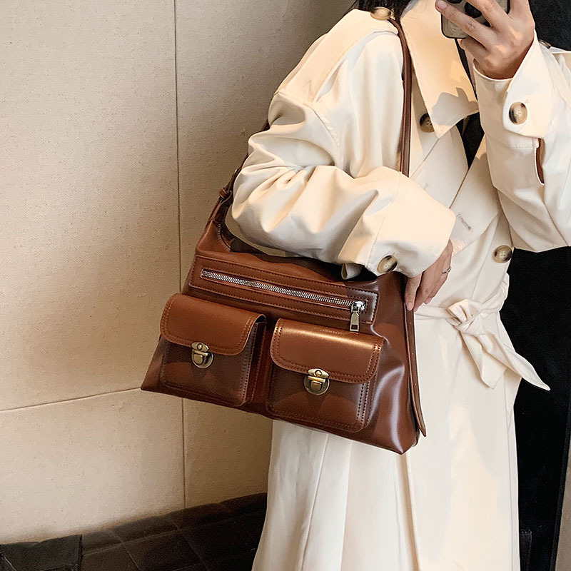 Herbst Neue High-End-Feeling-Schultertasche für Damen mit großer Kapazität und Nischendesign und Doppeltasche_voghion.com