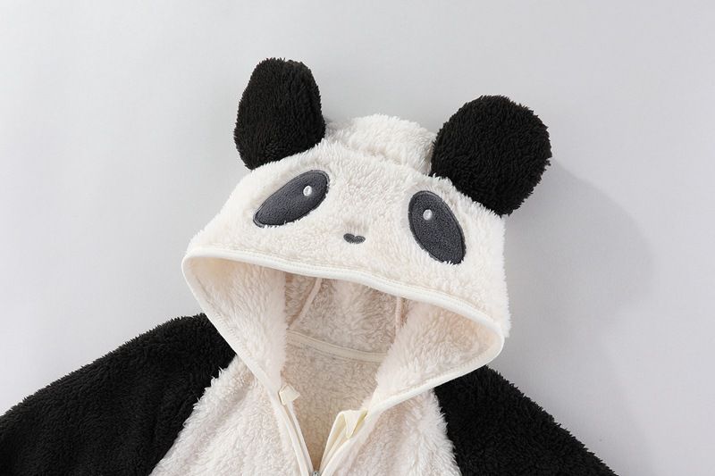 Tutina invernale per mamma e bambini, con cappuccio, foderata in morbido pile, per neonati e bambini (0-12 mesi) – Design accoglienti a tema animali_voghion.com