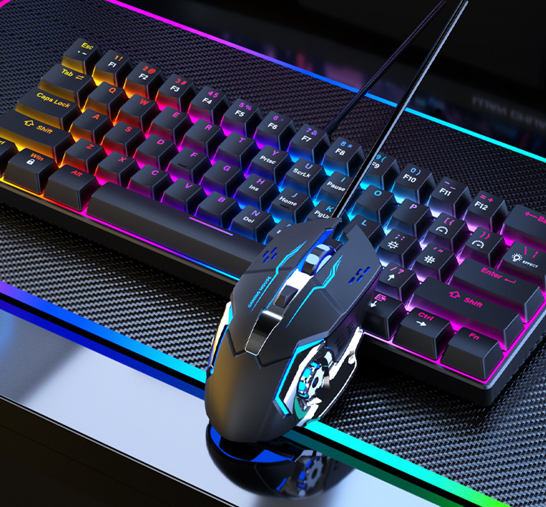 Mechanical Set Wired Blue Switch Gaming Office Laptop Desktop Computer Accessories Keyboard Mouse Macro_voghion.com