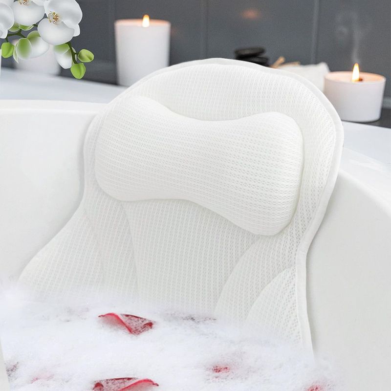 Pillow Bathtub Seat Tencel Breathable Mesh Fabric Machine Washable Quick-Dry Material Bath Soaking Cushion_voghion.com