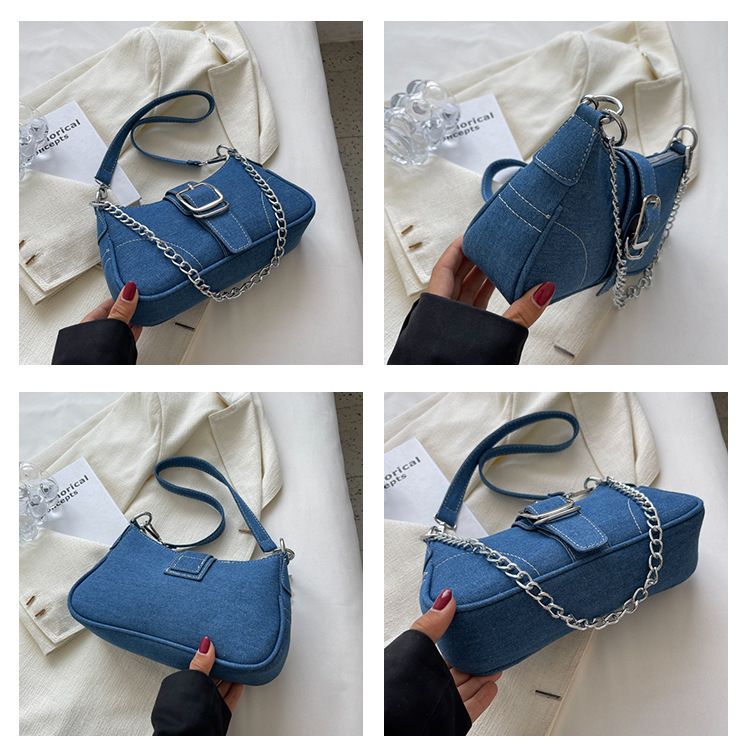 Senior Feeling Canvas Küçük Çanta Kadın Çantası Moda Zincir Çapraz Çanta Omuz Koltuk Altı Çantası_voghion.com