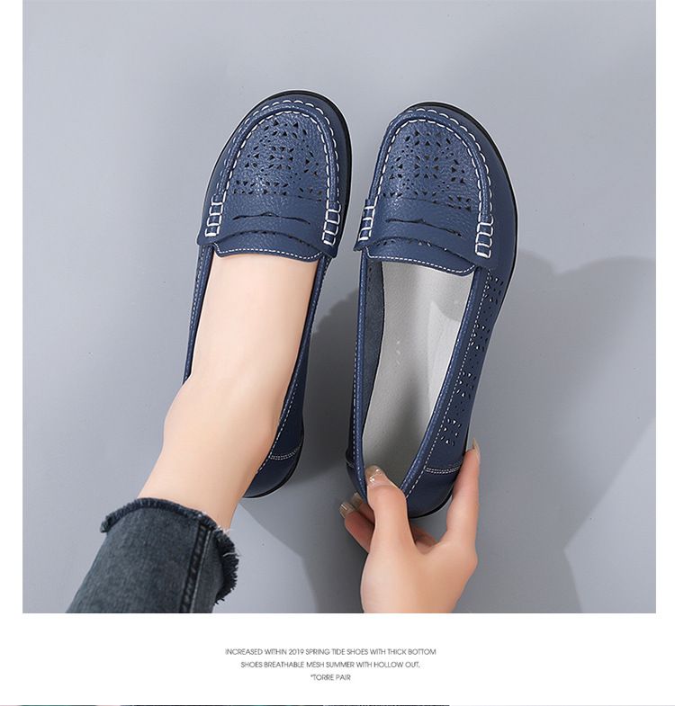 2024 Neue Krankenschwester Casual Hollow Damen Single Bean Mom's Schuhe, Kuhmuskelsohlen_voghion.com