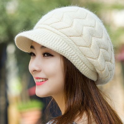 Women's Hats Middle Aged And Elderly Autumn And Winter Warm Knitted Wool Hat Plus Velvet Fashionable All Match Beret Hat Women Winter_voghion.com