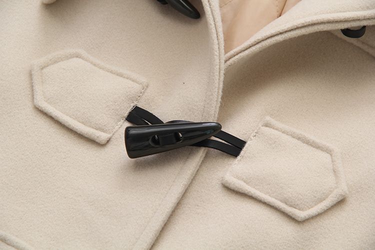 Cappotto di lana da donna di media lunghezza con cappotto di lana da studente con cappuccio_voghion.com