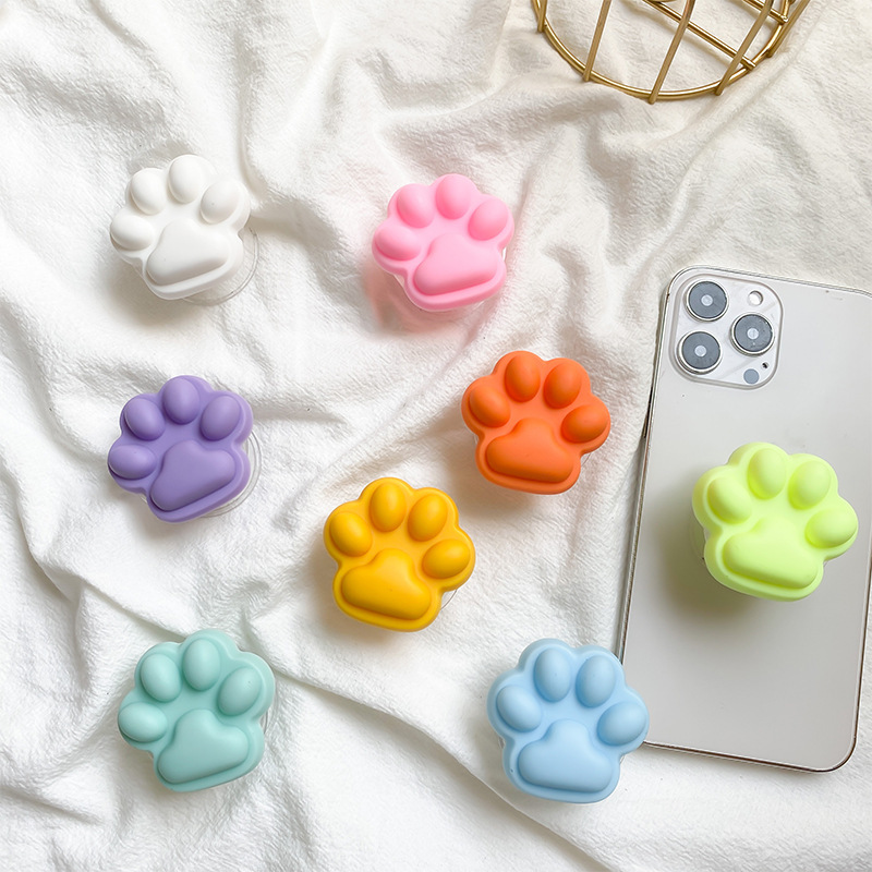 Supporto per airbag per telefono cellulare con adesivo elastico a forma di zampa di gatto, superficie satinata a tinta unita, supporto pigro e_voghion.com