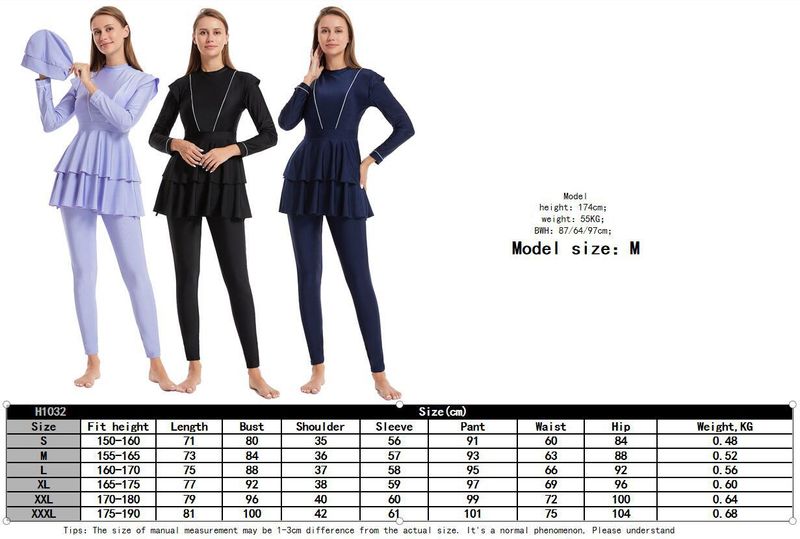 Muslim Swimwear Swimsuit Conservative Swimsuit Dress-style Sunscreen Hot Spring_voghion.com