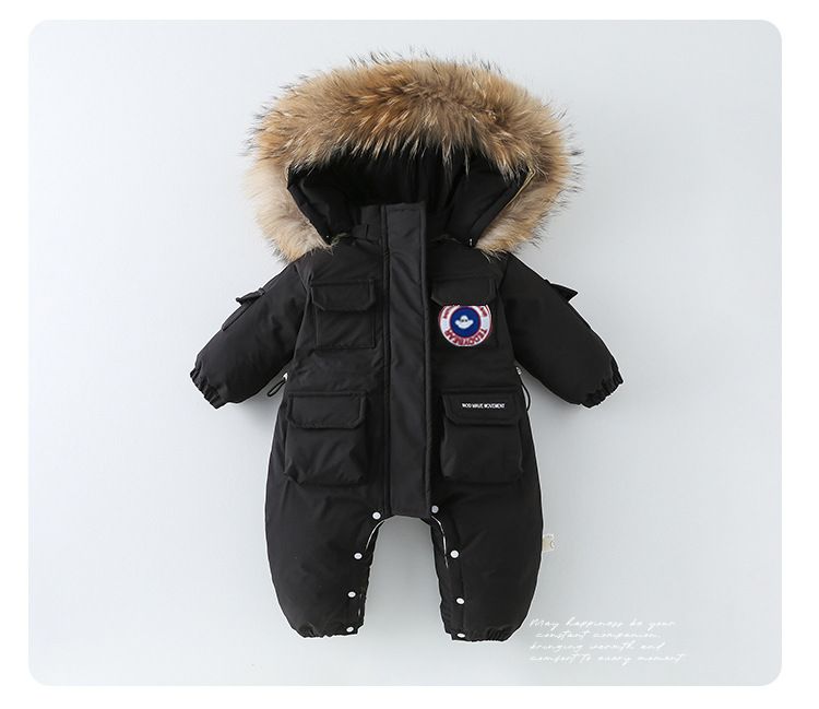Premium Baby Winter Snowsuit - Warm & Soft Down-Filled Jumpsuit With Detachable Hood For Newborns & Toddlers (A-Class Safety)_voghion.com
