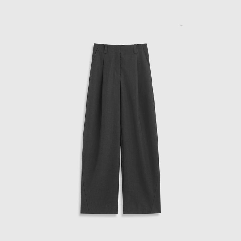 Elegant High-Waisted Wool Wide-Leg Pants - Premium Fine-Spun Fabric, Slimming & Versatile For Office & Casual Wear_voghion.com