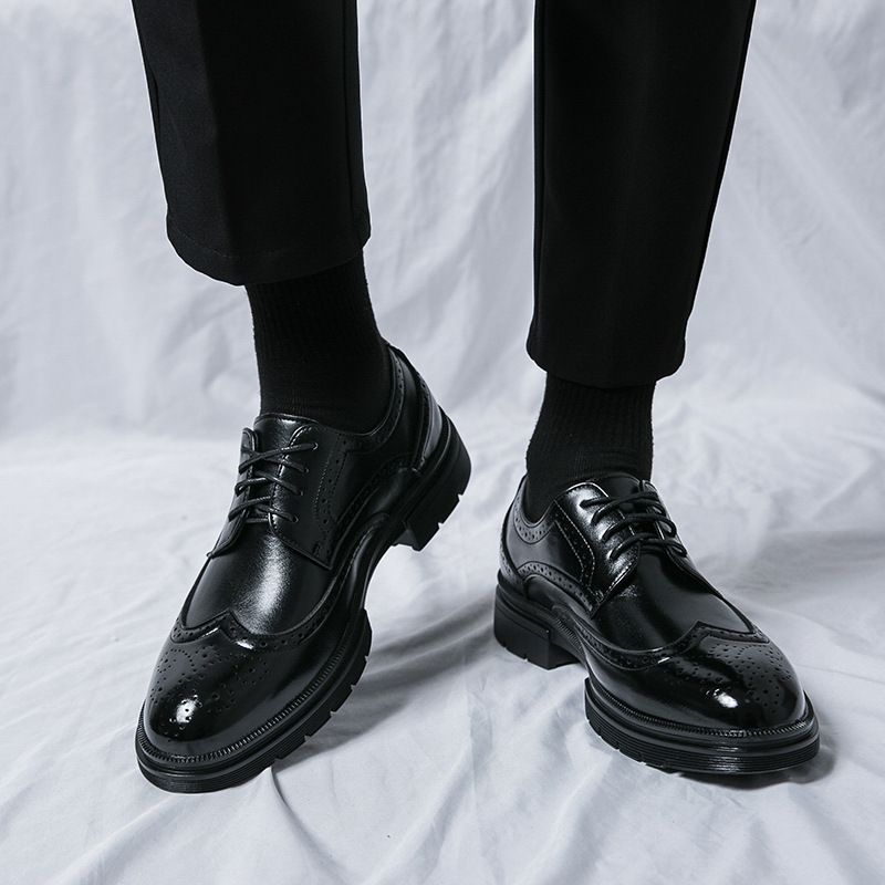 New Brogue Business Casual Leather Shoes For Men Comfortable Breathable Tassel Slip-On Loafers Men's Series_voghion.com