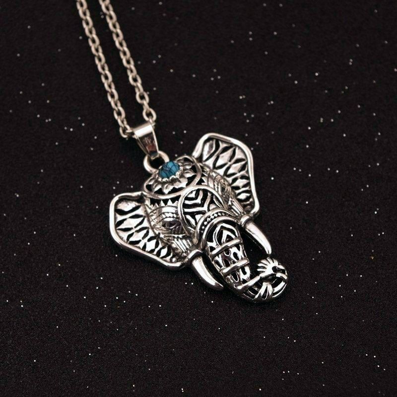 Necklaces New Retro Ethnic Bohemian Imitation Thai Silver Mascot Elephant Women's Necklace_voghion.com