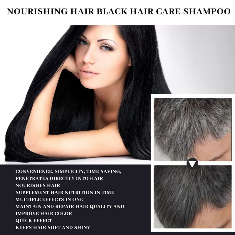 Haarverdunkelungsshampoo, Reparatur von grauweißem natürlichem Farbstoff, Anti-Kopfhaut-Juckreiz-Pflege, Schuppenentfernung, Polygonum-Shampoo für schwarzes Haar_voghion.com