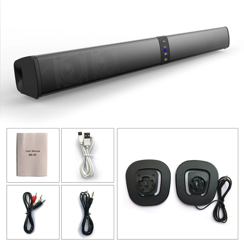 Powerful Soundbar Sound Radio Blaster Bar Audio TV PC Computer Subwoofer Wireless Home Theater Speaker_voghion.com