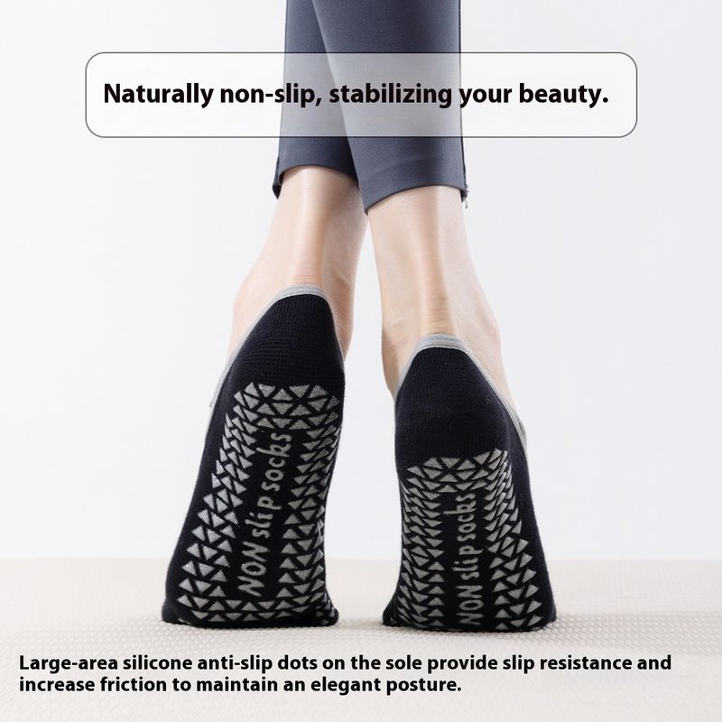 Features Advanced Non-slip Silicone Grips On The Sole For Superior Traction During Yoga And Pilates._voghion.com