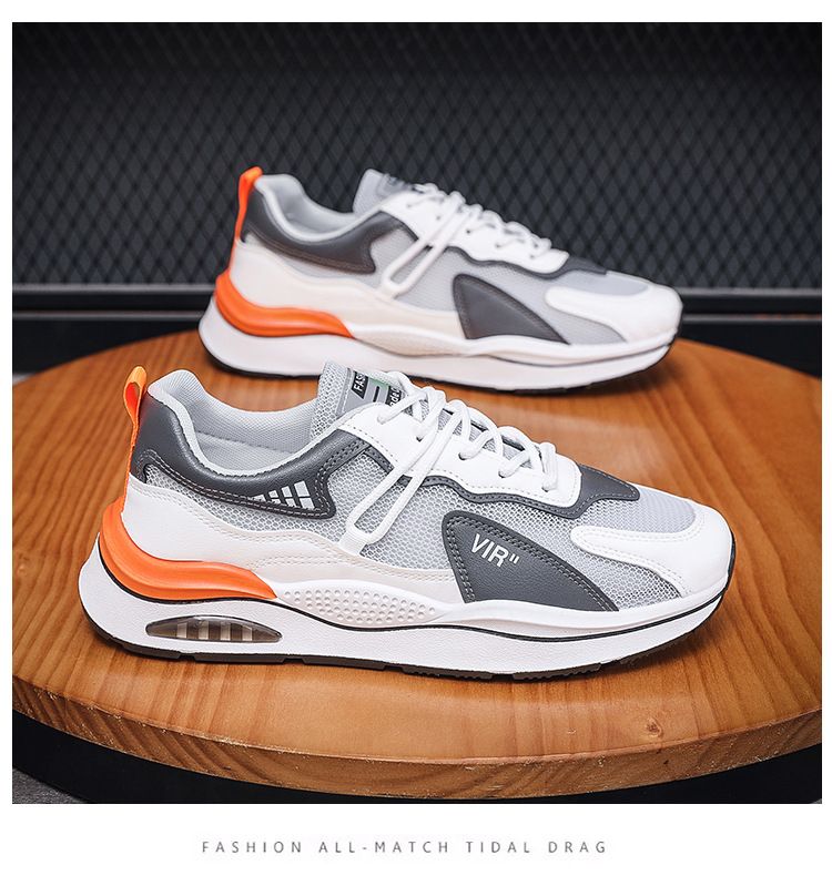 Sommer Atmungsaktives Mesh Sport Herren Trendy Vielseitig Höhe Erhöhend Weiß Laufen Casual Dad Schuhe_voghion.com