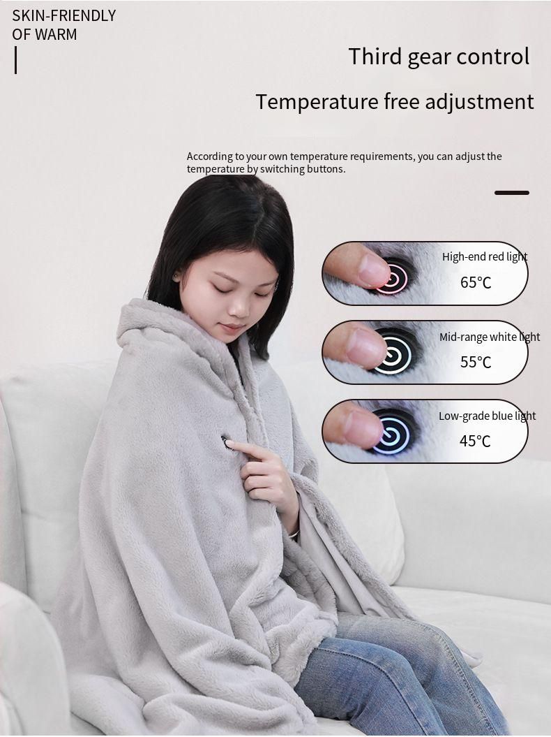 Couverture chauffante électrique ultra confortable en fourrure de lapin pour la pause déjeuner_voghion.com